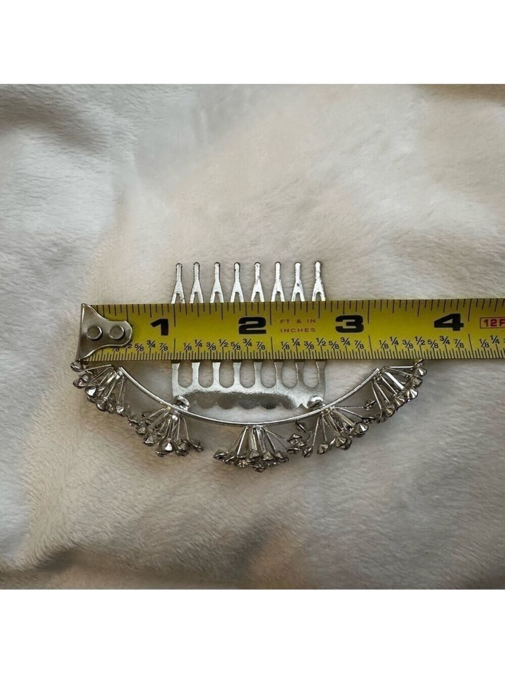 Silver Rhinestone Hair Comb Event Accessory - Picture 2 of 7